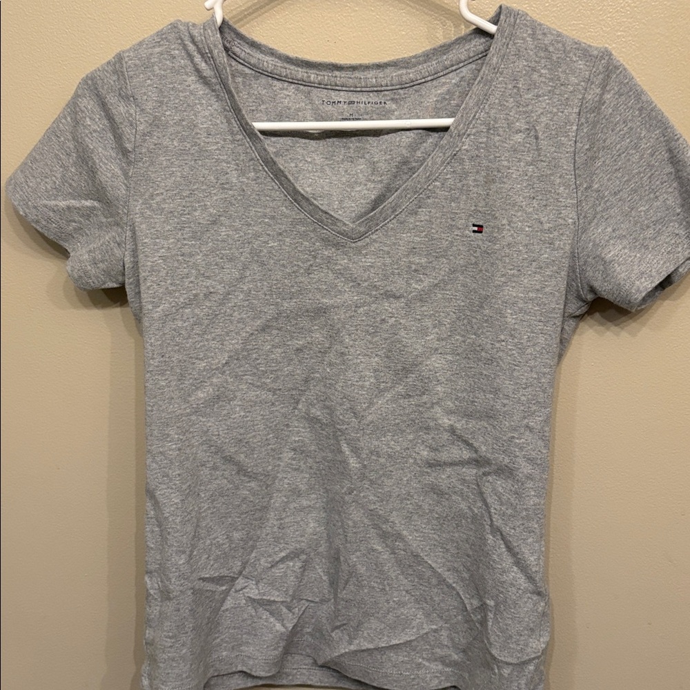 Tommy Hilfiger Heather Gray V-Neck Tee